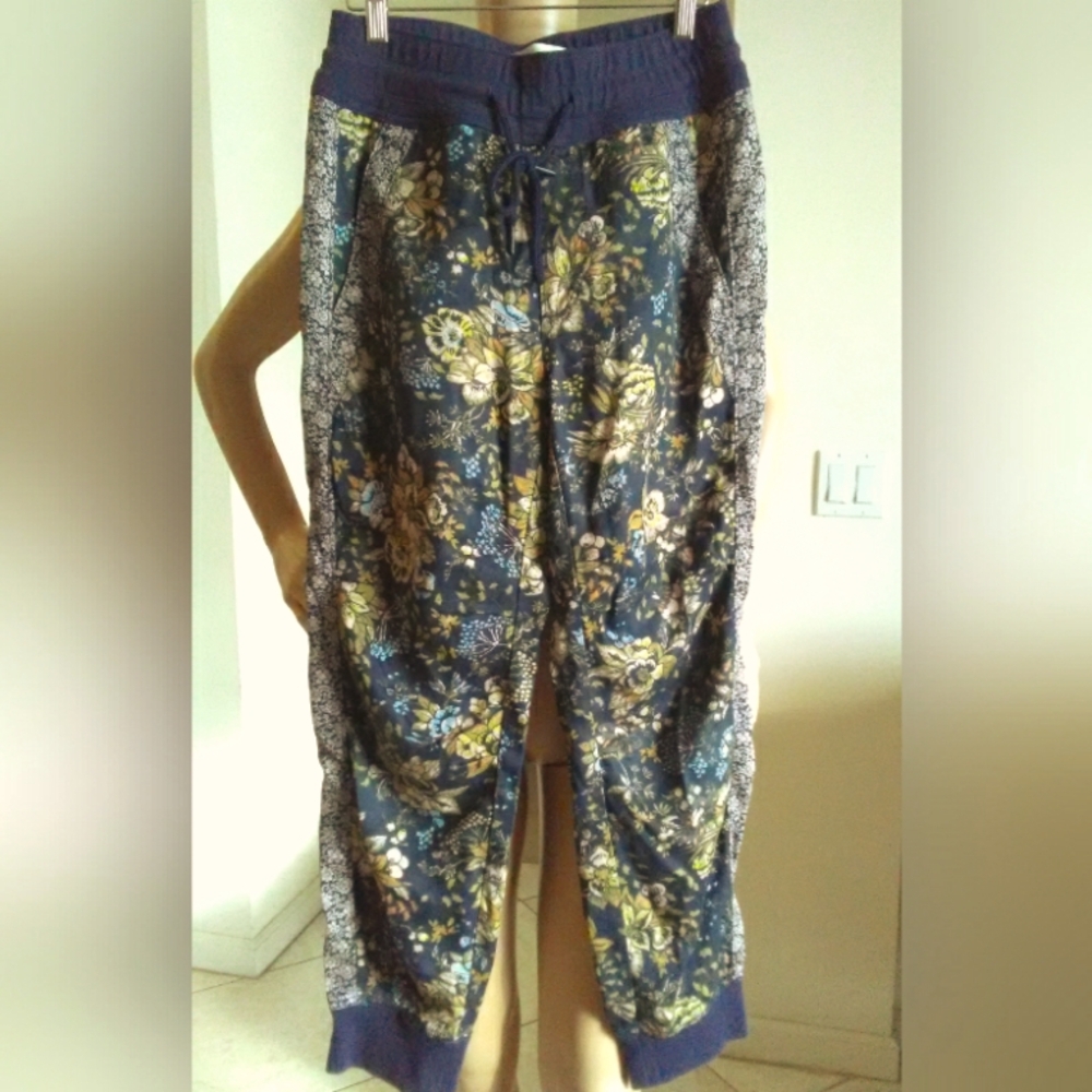 BNWOT ANTHROPOLOGIE LONGE PANTS SZ. XS TIE WAIST & 2 DIFF. FLORAL DESIGNS